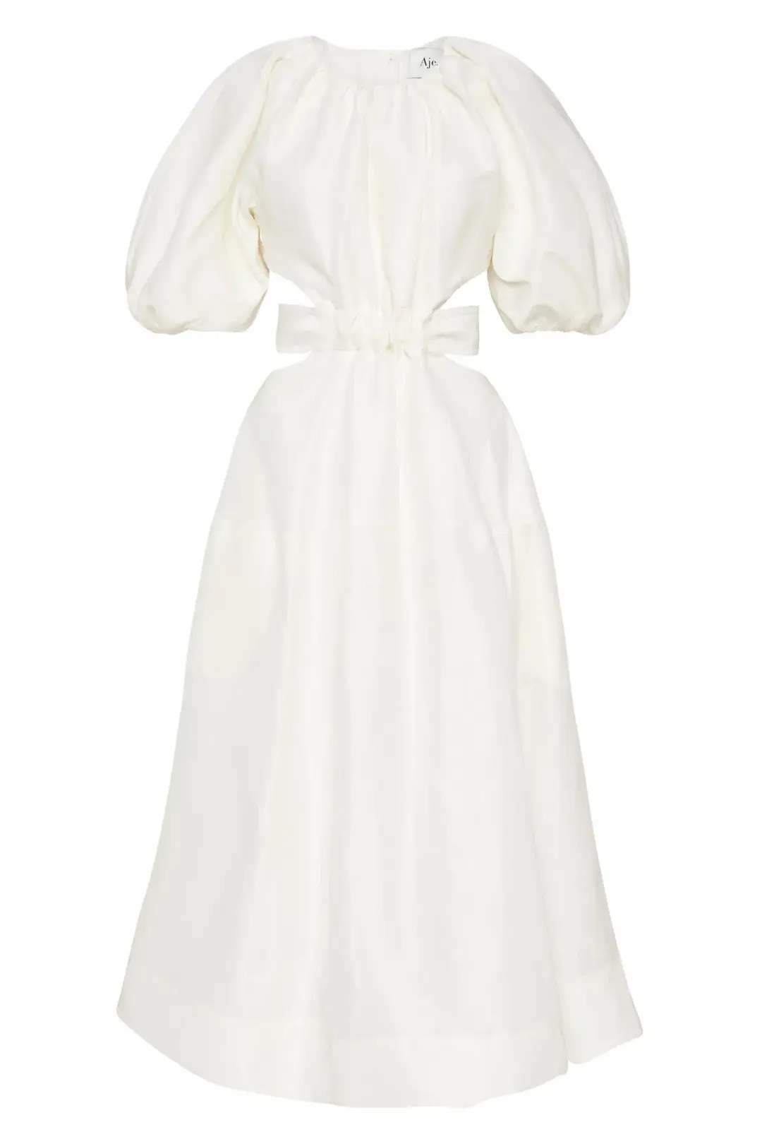 Aje Mimosa Cutout Midi Dress In Ivory Size 10 for rent on The Volte - main image