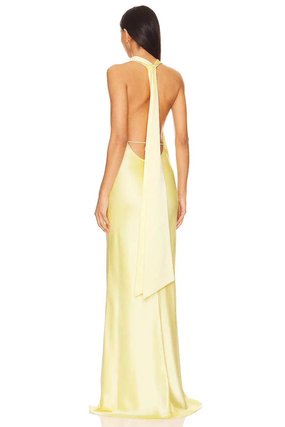 Sau Lee Pearl Satin Gown Popcorn Yellow Size 6 - Image 3