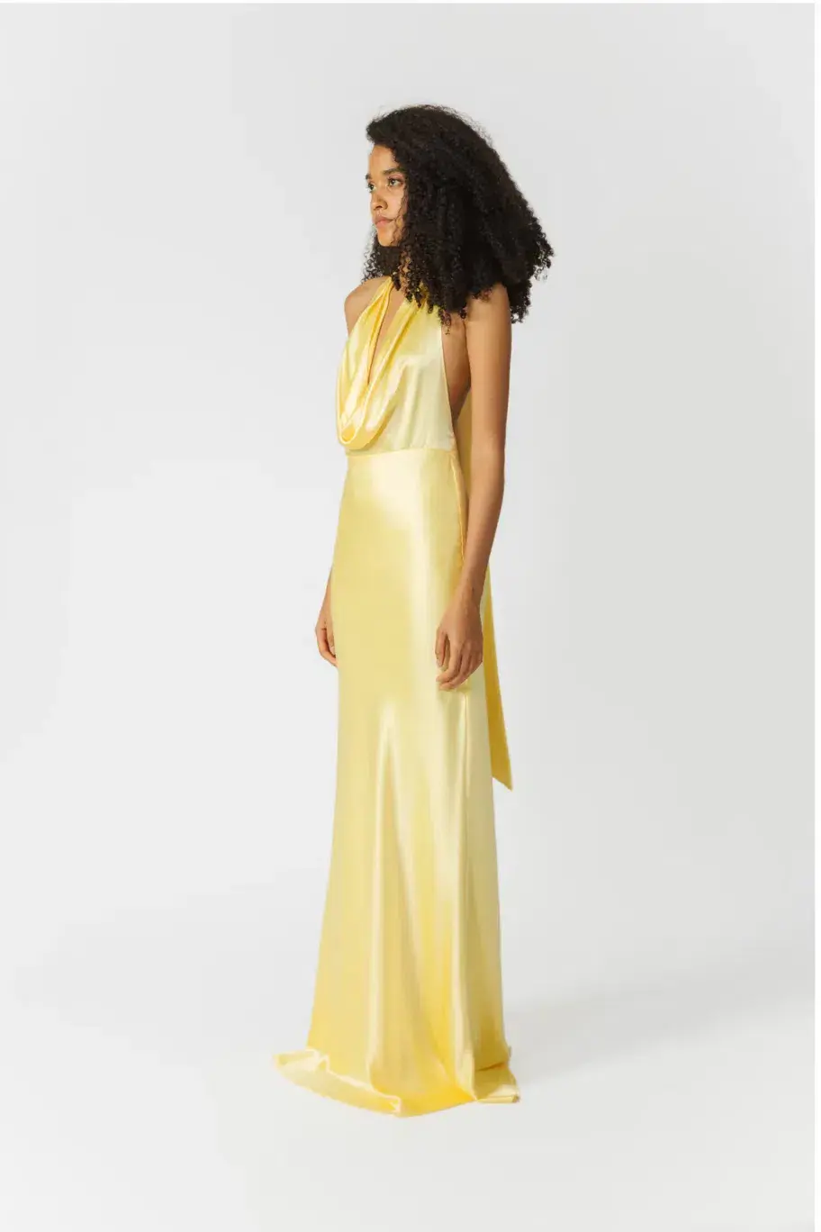 Sau Lee Pearl Satin Gown Popcorn Yellow Size 6 - Image 8