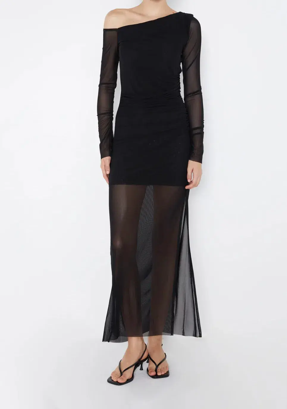 Bec & Bridge Fae Asym Long Sleeve Dress Black Size AU 6 - Image 1