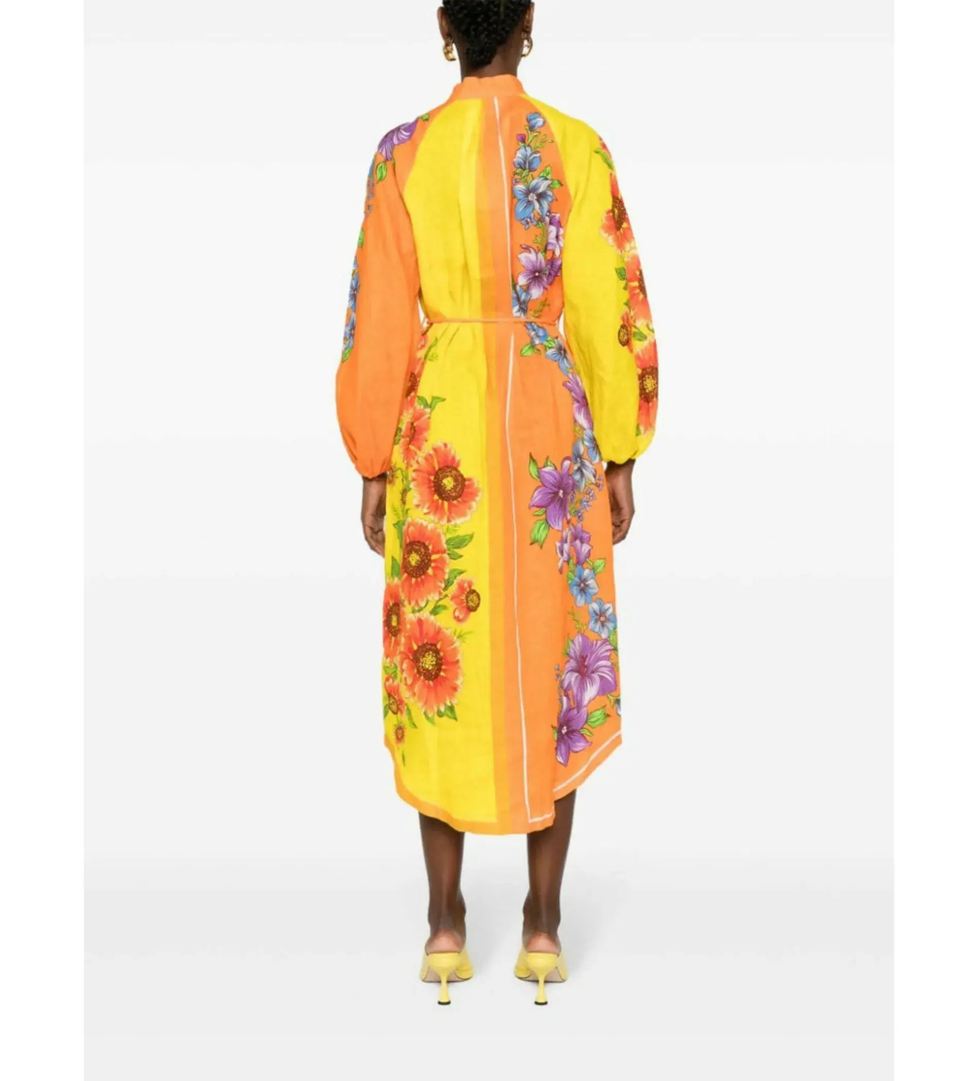 Alemais Jude Linen Midi Shirtdress Multi/Floral Size AU 10 - Image 3