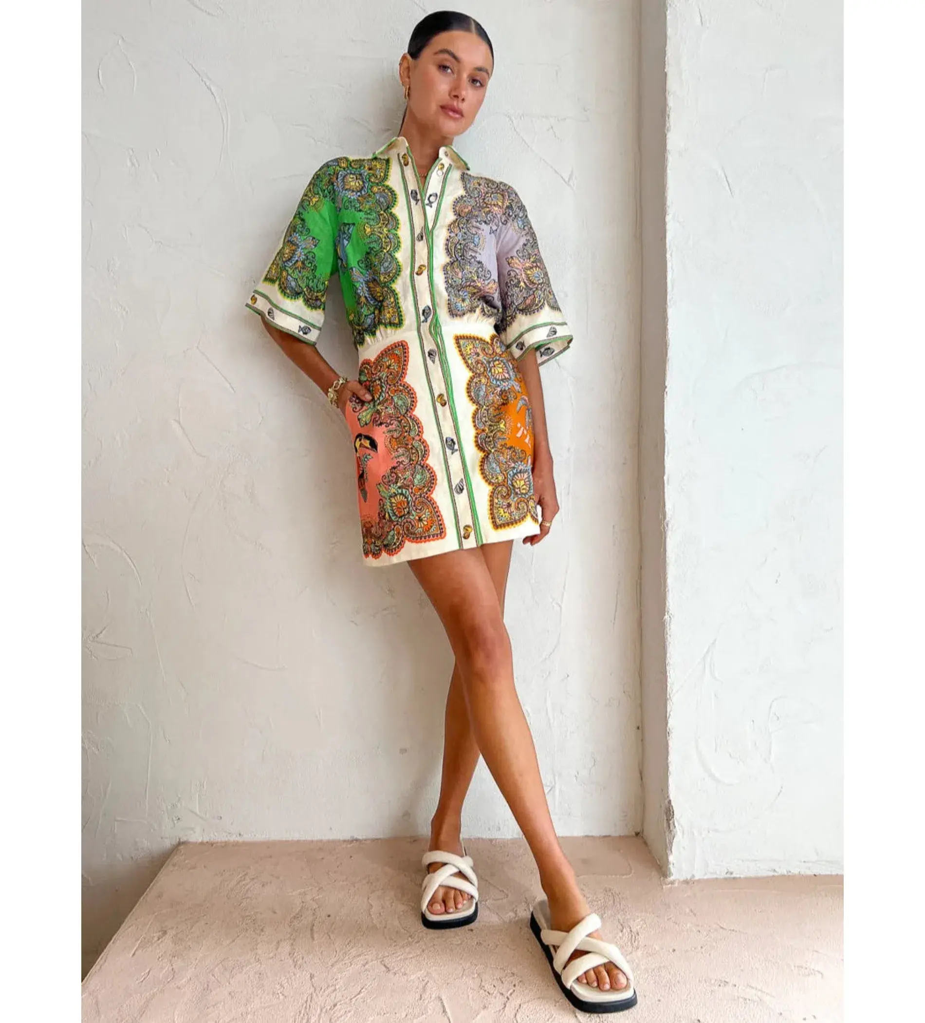 Alemais Trippy Troppo Mini Dress Multi Size AU 14 - Image 1