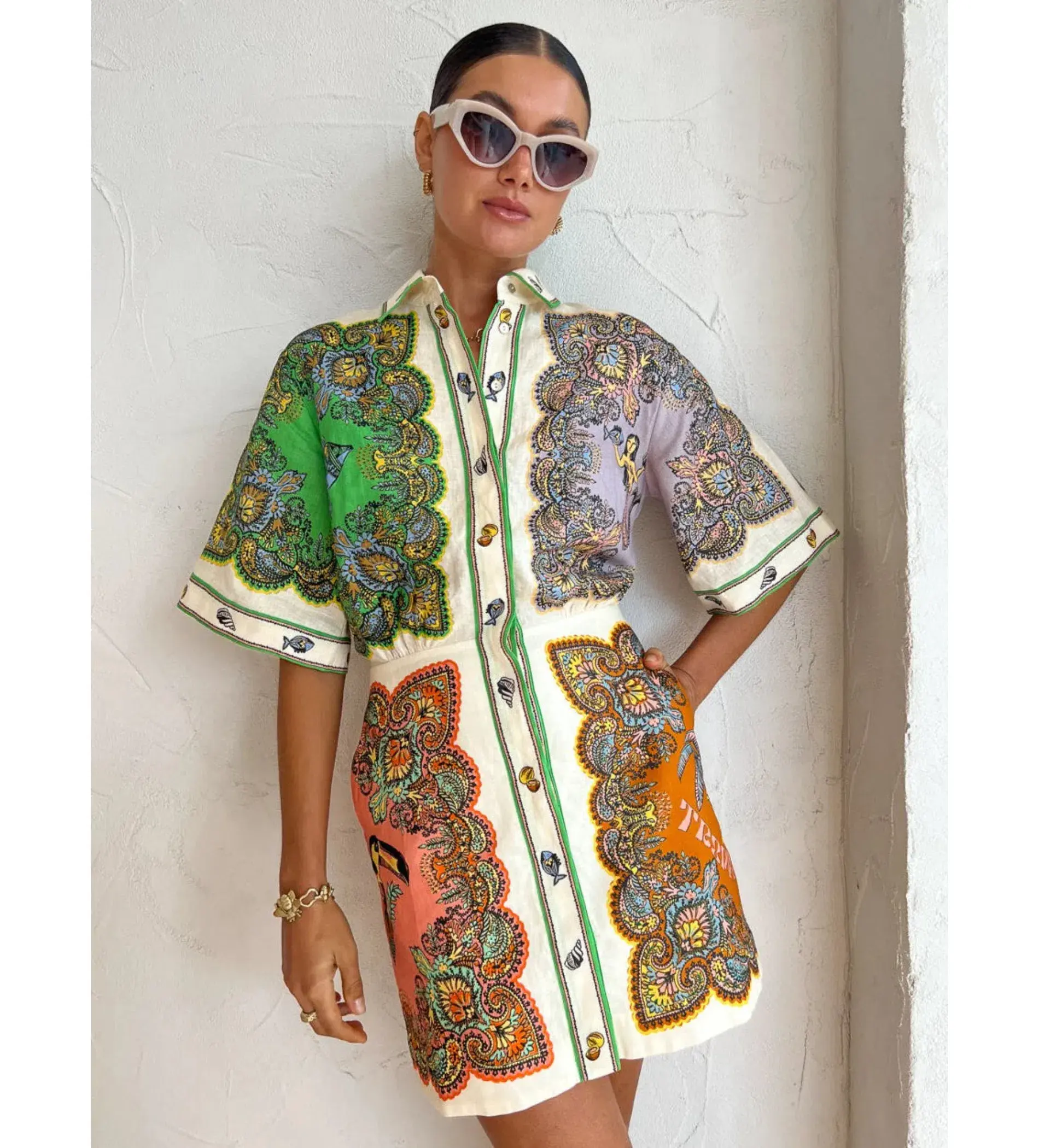 Alemais Trippy Troppo Mini Dress Multi Size AU 14 - Image 2