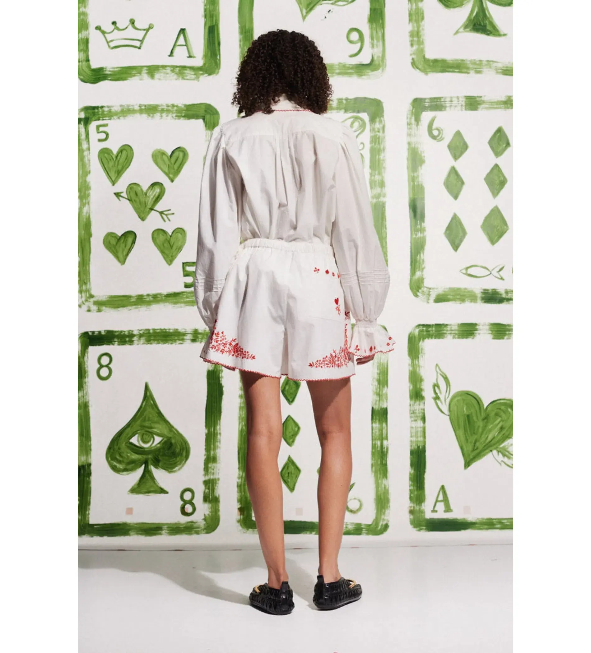 Alemais Hearts Embroidered Shirt and Short Set White Size AU 16 - Image 3