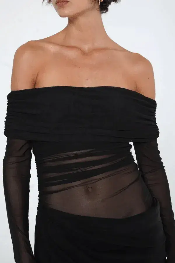 Benni Yasmin Off-Shoulder Maxi Dress Black Size 8 - Image 10