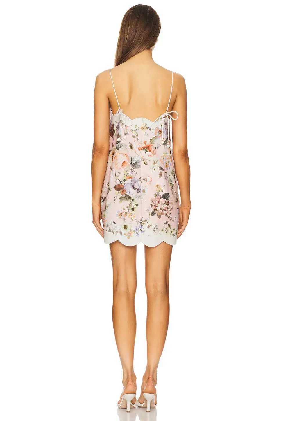 Zimmermann The Acacia Scallop Mini Dress in Pink Floral Size 2 / AU 12 - Image 2