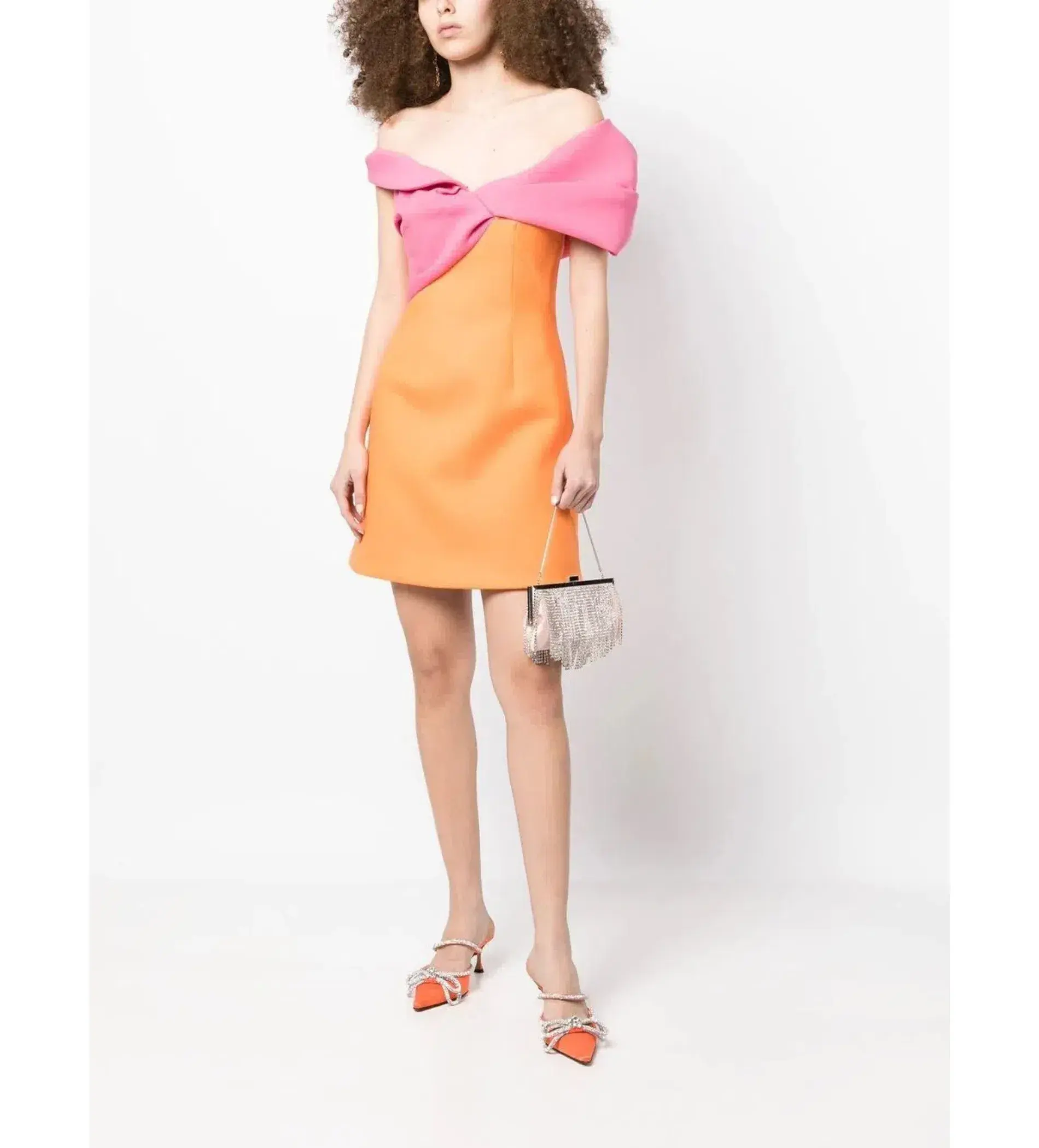Rachel Gilbert Matteo Mini Dress Pink/Orange Size 0/Au 6 - Image 1