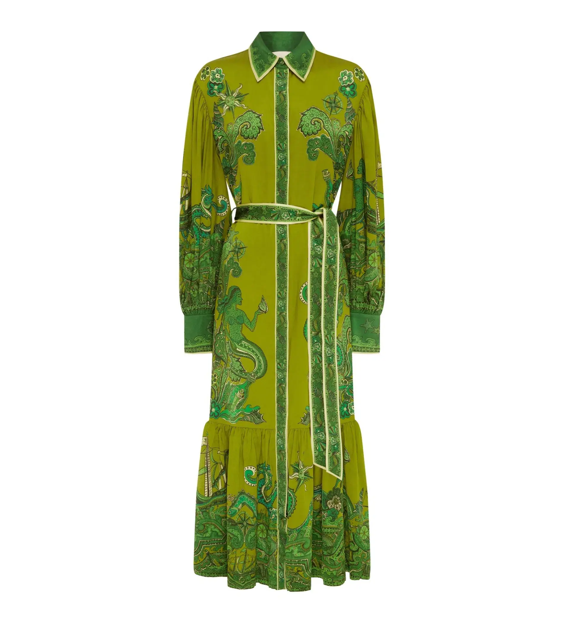 Alemais Solaris Shirtdress Olive Size 14 - Image 3