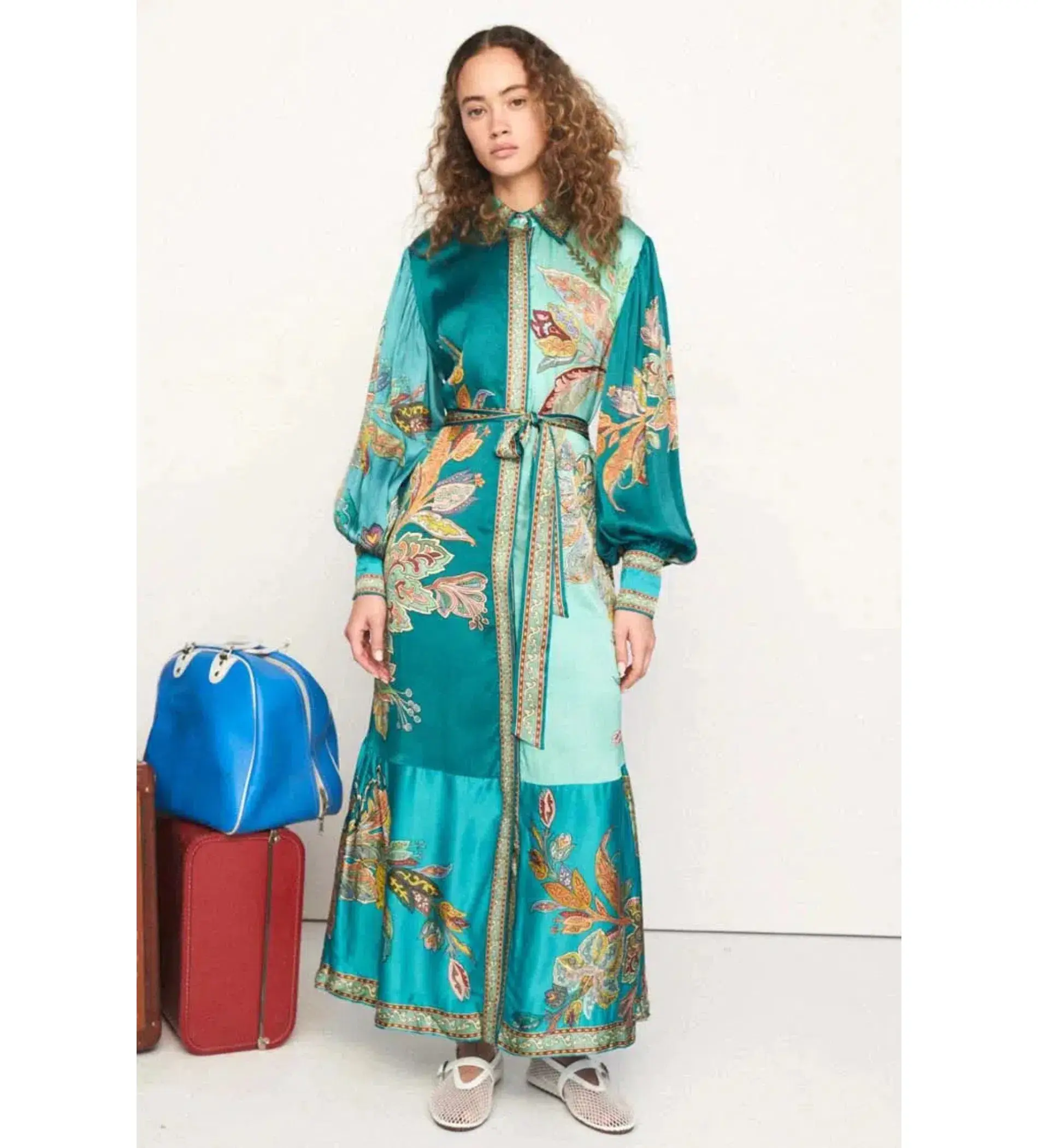 Alemais Franca Silk Shirtdress Multi Size 16 - Image 1