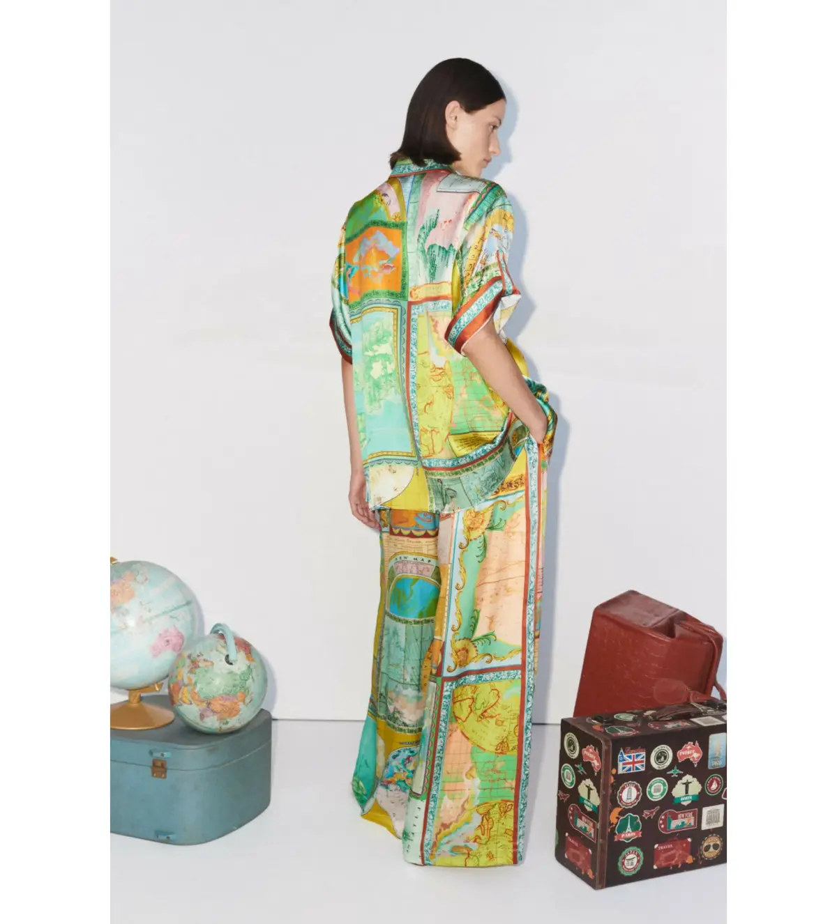 Alemais Atlas Silk Shirt and Pant Set Print  Size AU16 - Image 2