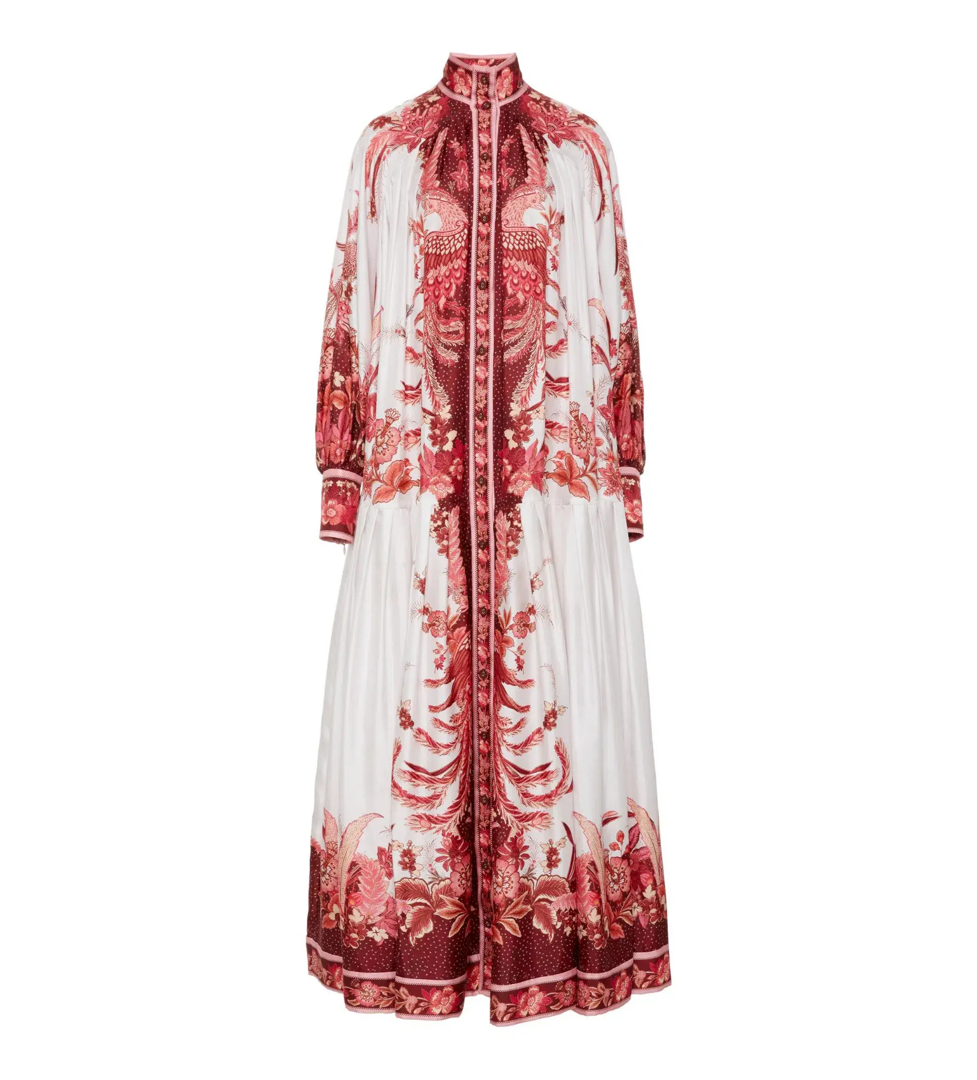 Zimmermann Wavelength Belted Silk-twill Midi Dress in Pink Size 2/AU 12  - Image 2