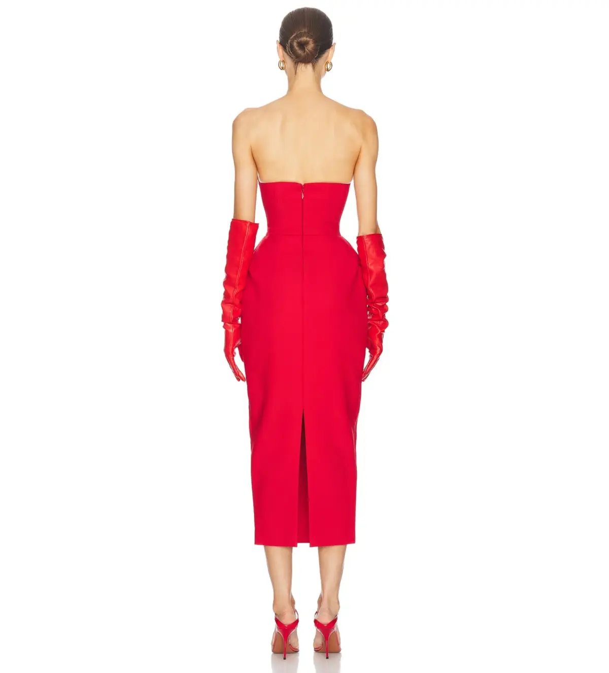 Helsa The S Curve Dress With Bow in Red Size 6  - Image 2
