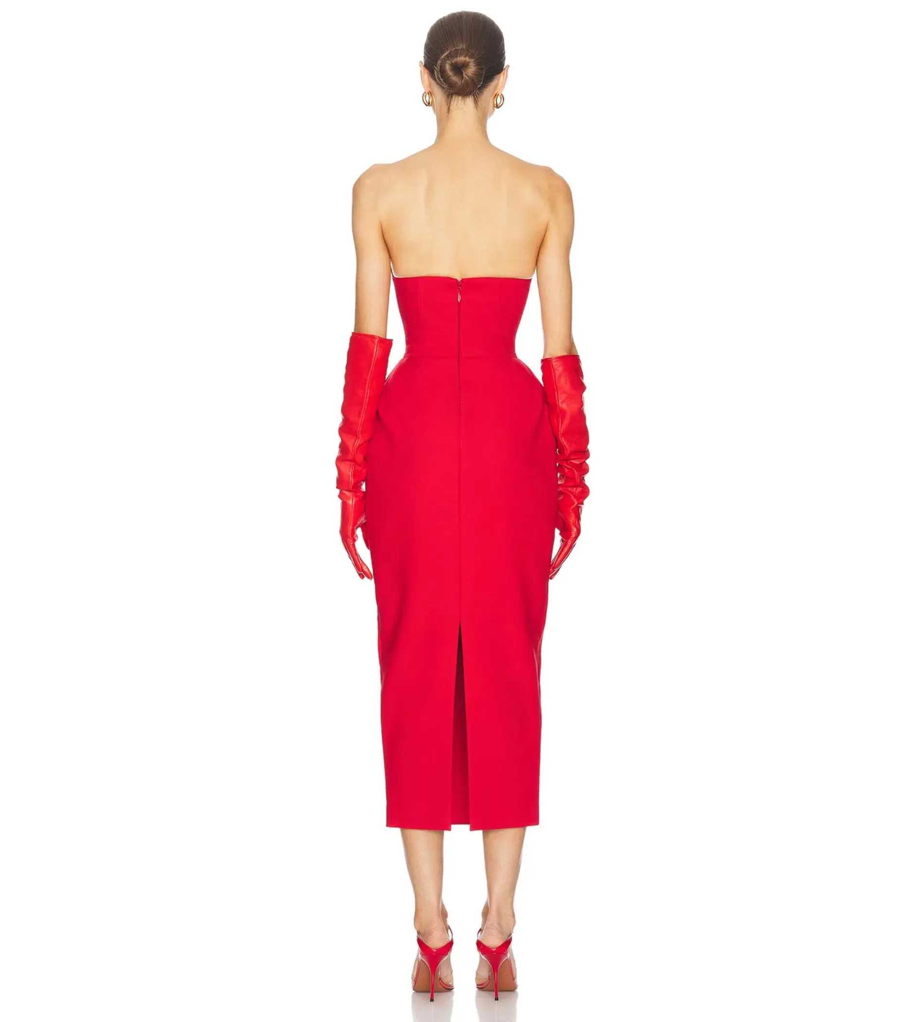 Helsa The S Curve Dress With Bow in Red Size 6  - Image 2