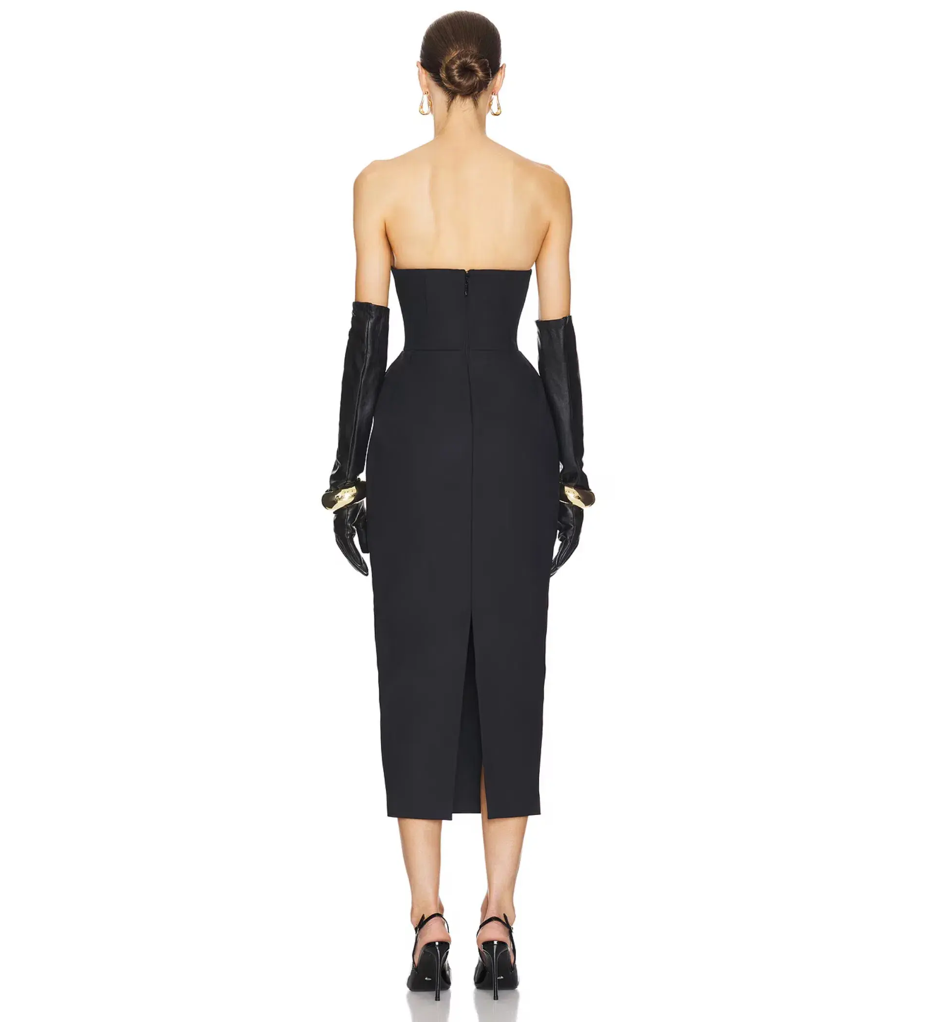 Helsa S Curve Dress with Bow Black Size 6  - Image 2