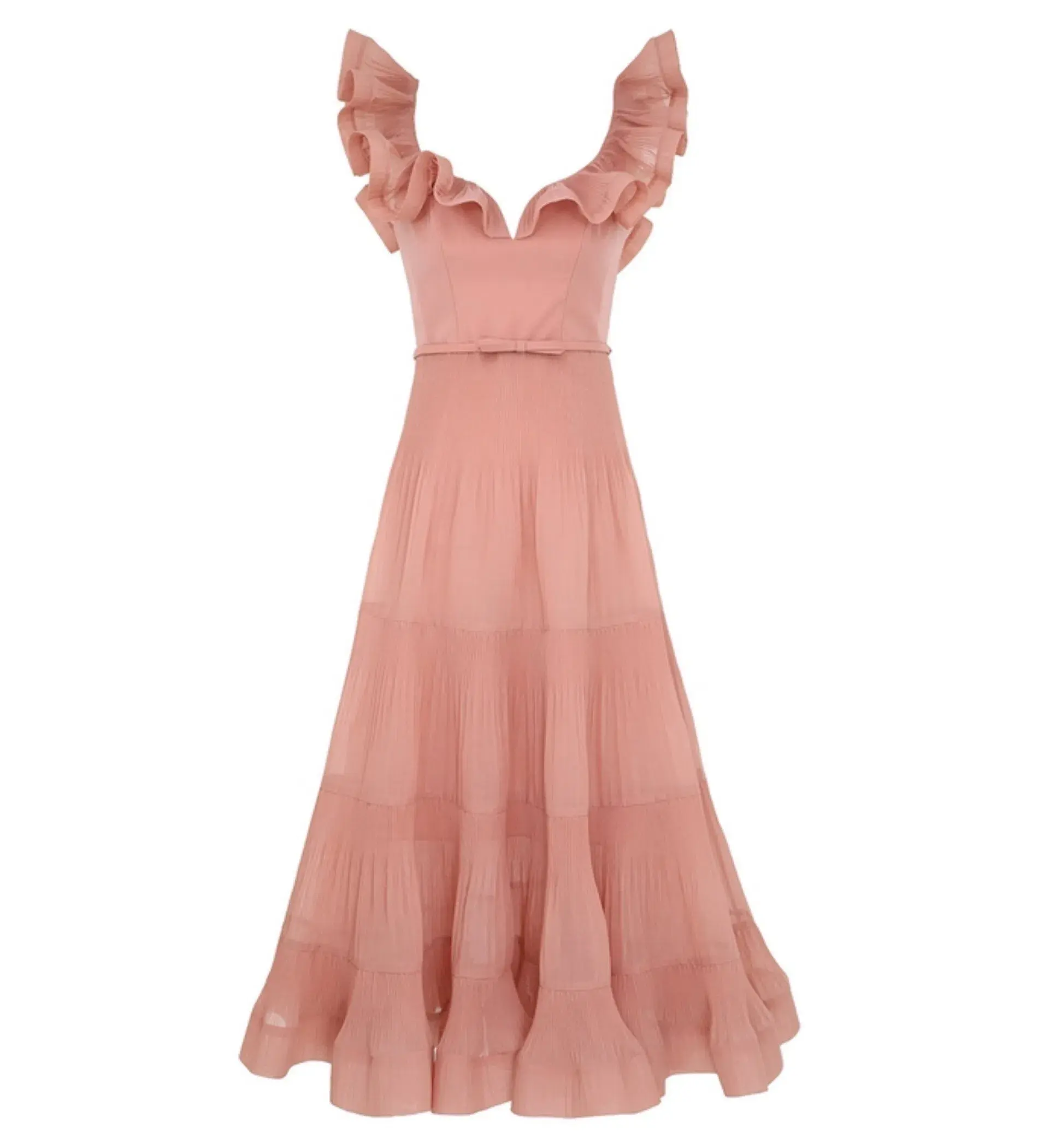 Zimmermann The Pleated Fill Midi Dress in Lipstick Size 2/ Au 12  - Image 1
