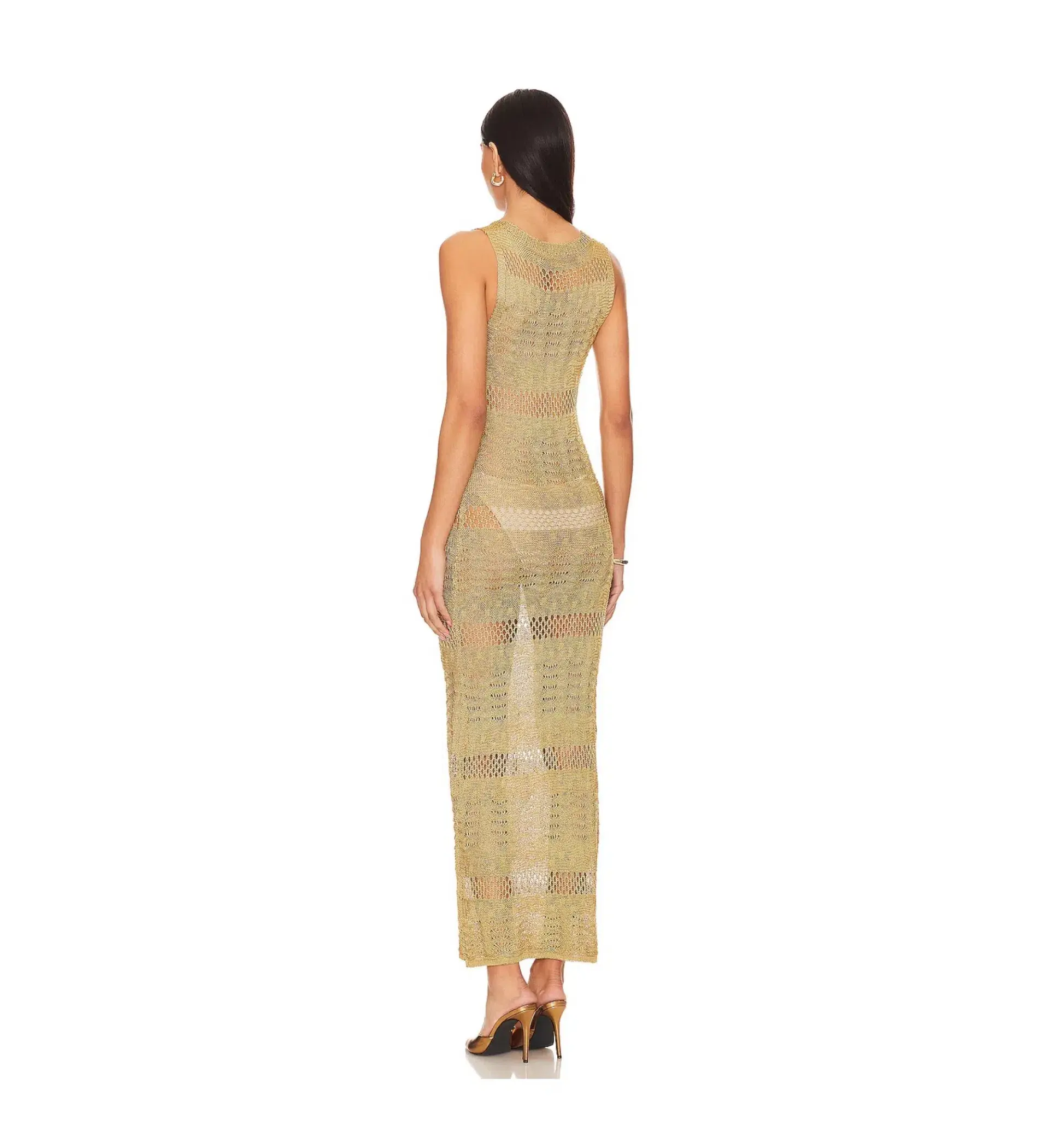 More To Come Sevyn Midi Dress Gold Size 8 - Image 2