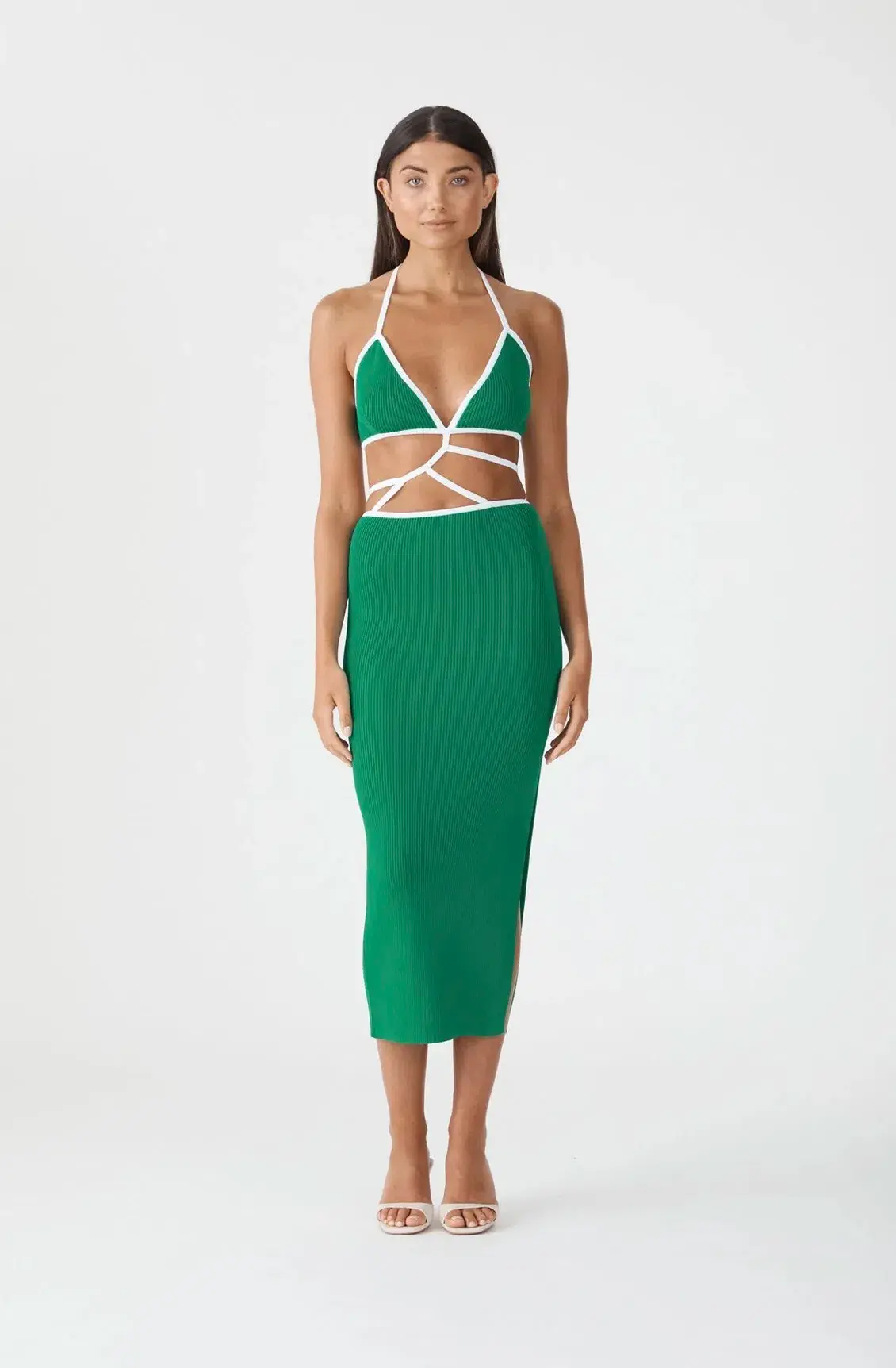 San Sloane Gabby Midi Dress Green Size 8 - Image 1