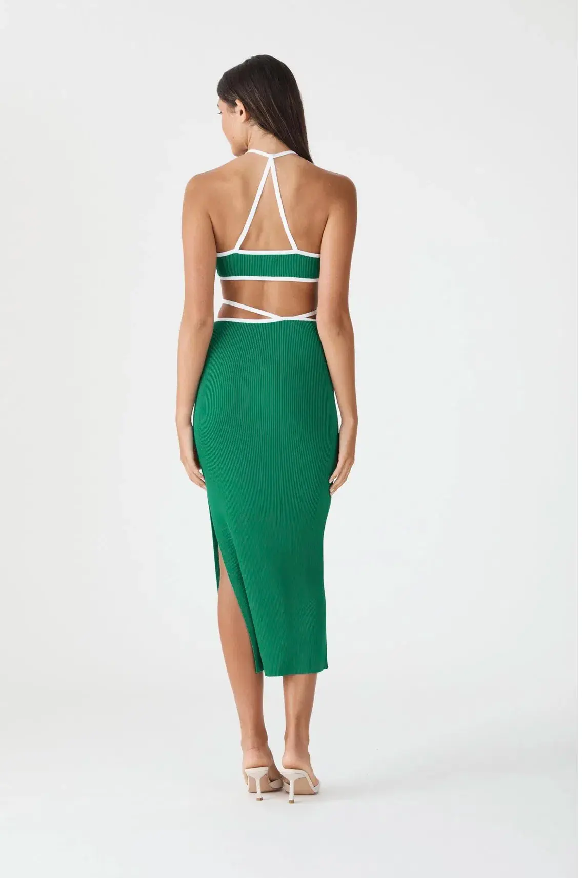 San Sloane Gabby Midi Dress Green Size 8 - Image 3