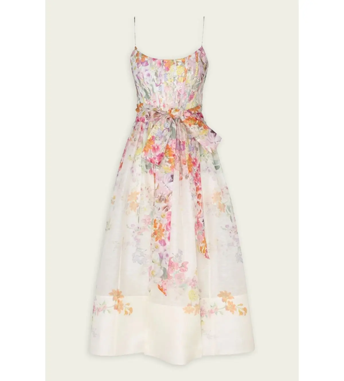 Zimmermann Natura Corset Midi Dress Kaleidoscope Garden Size 1/AU 10  - Image 2