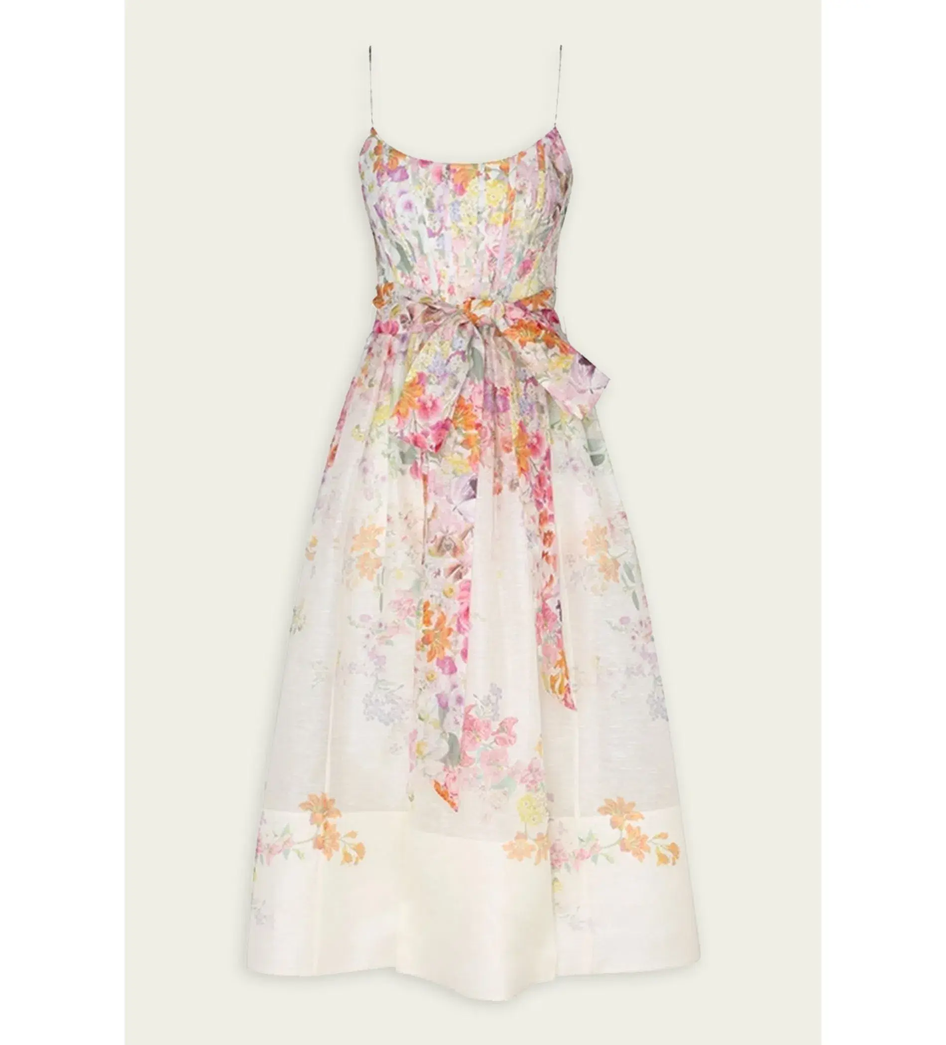 Zimmermann Natura Corset Midi Dress Kaleidoscope Garden Size 1/AU 10  - Image 2