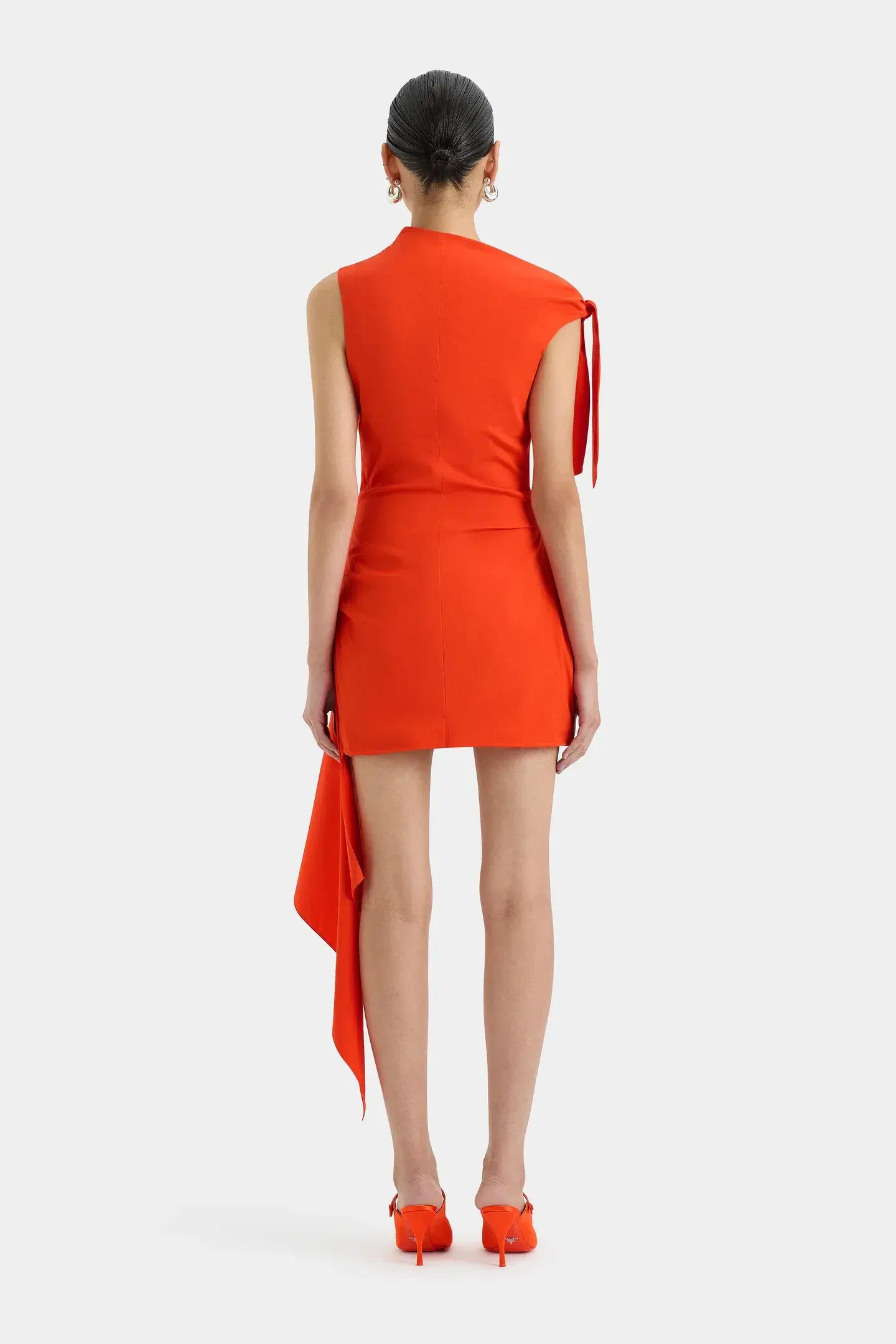 Sir the Label The Dahlia Mini Dress in Tangerine Red Size Au 10 - Image 3