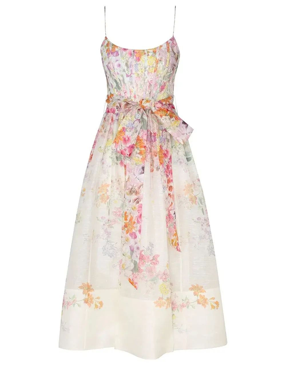 Zimmermann Natura Corset Midi Dress Kaleidoscope Garden Size 3 / AU 14 - Image 4