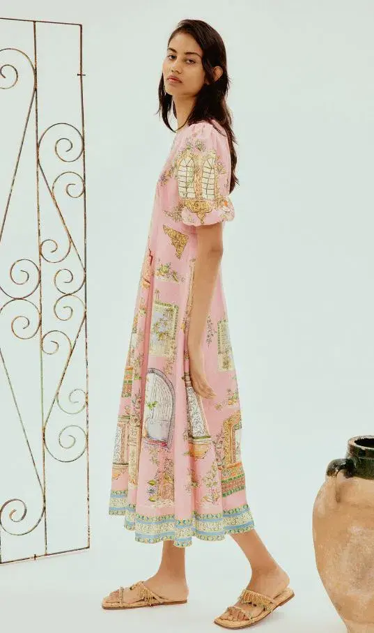 Alemais Monte Midi Dress Pink Size 8 - Image 4