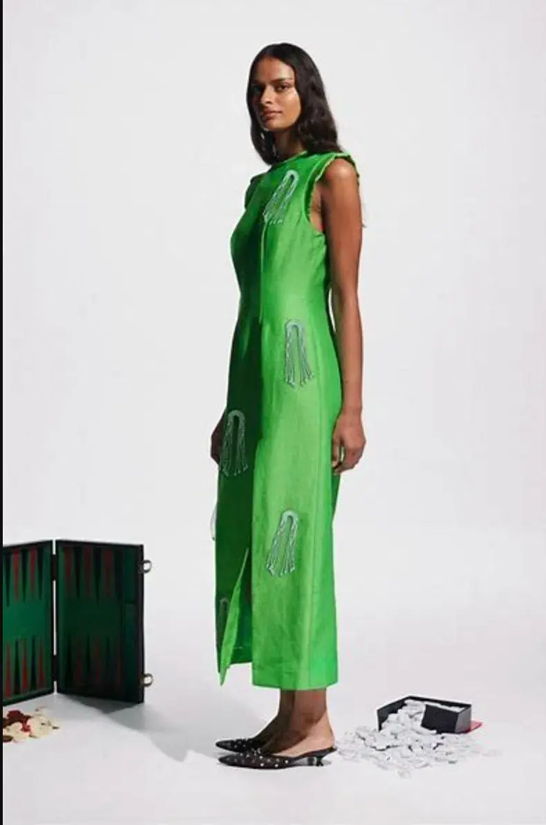 Alemais Dazzle Midi Dress Green Size 12 for rent on The Volte - main image