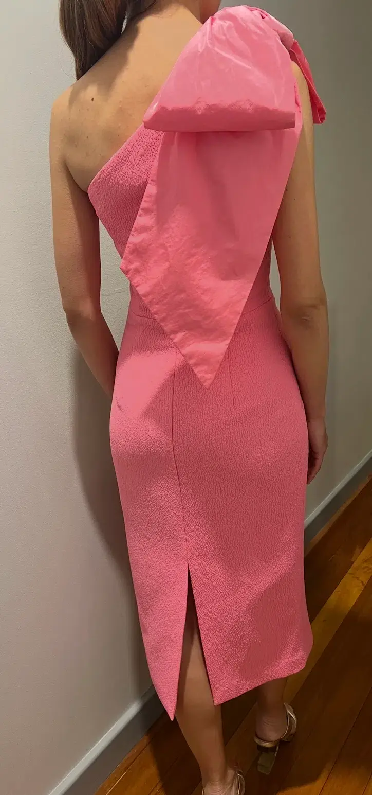 Rebecca Vallance Montez Midi Dress Pink Size 6 - Image 3