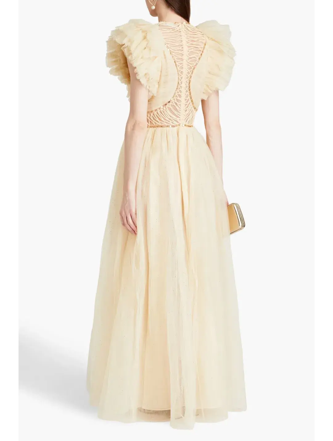 Zimmermann Dancer Glitter Tulle Dress Cream Size 0 (AU 8) - Image 3