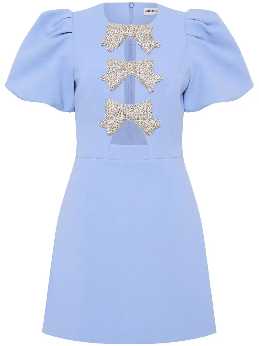 Rebecca Vallance Juliana Puff Sleeve Mini Dress Blue Size 12 for rent on The Volte - main image