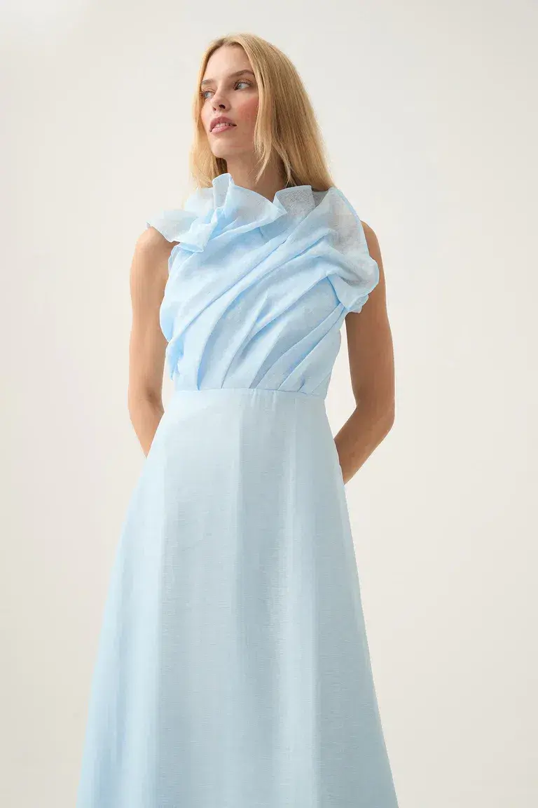 Aje Genesis Midi Dress Sea Breeze Size 8 - Image 4