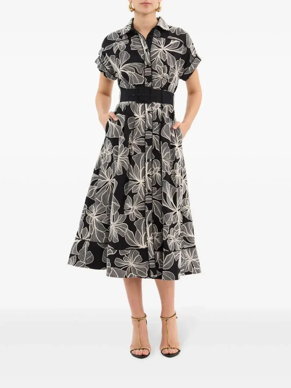 Rebecca Vallance Amira Short Sleeve Midi Dress Floral Size 18 for rent on The Volte - main image