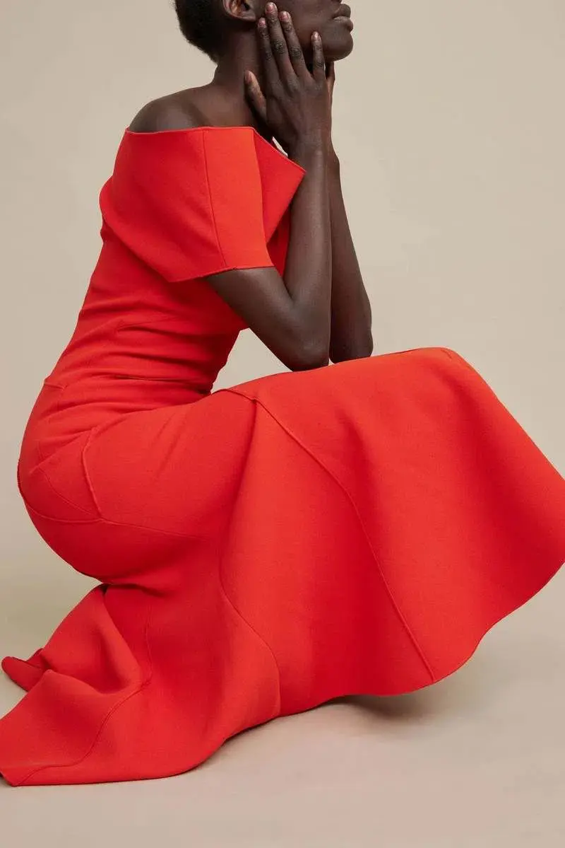 Acler Corbyn Midi Dress Poppy Red Size 14 - Image 5