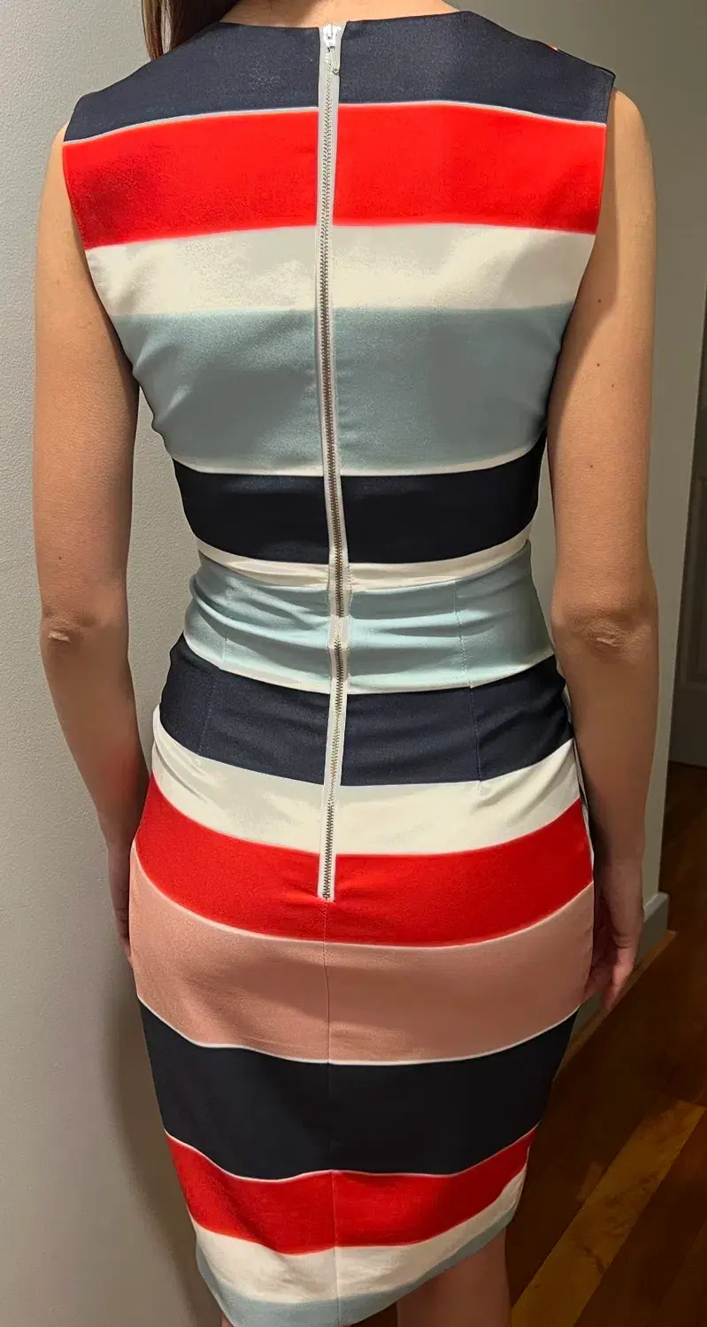 Seduce Cross Over Dress Stripe Size 6 - Image 2