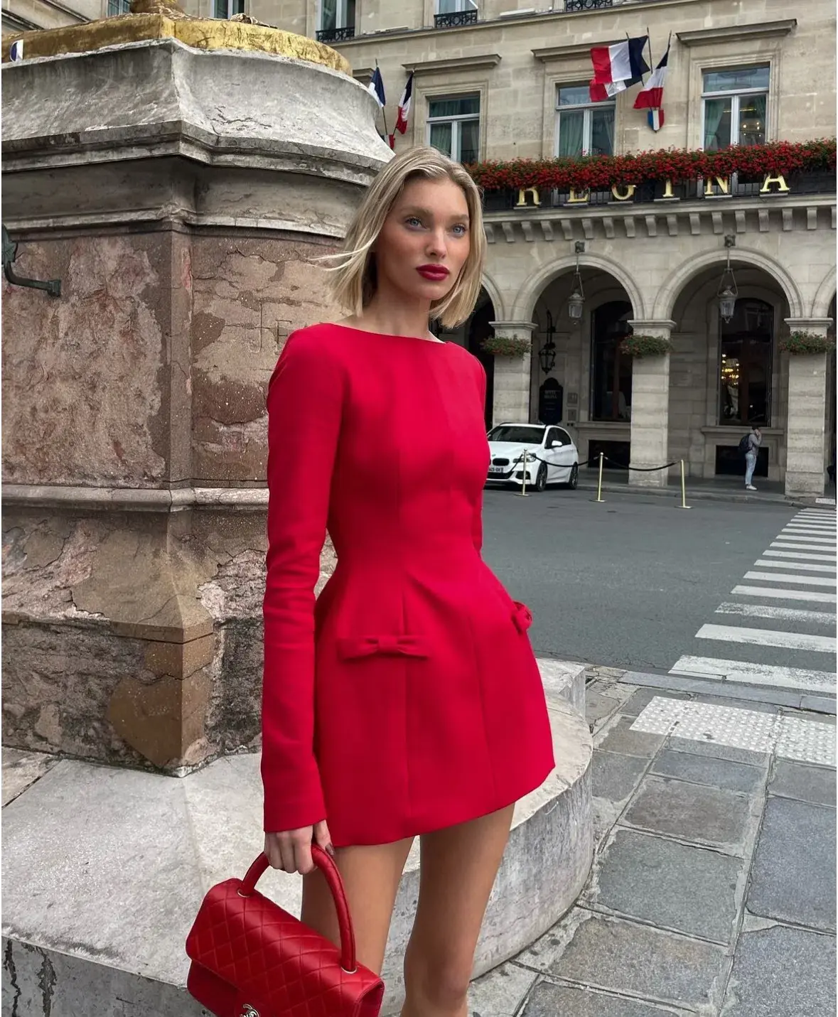 Helsa The Parasol Mini Dress in Lipstick Red Size XXS / AU 4 - Image 4
