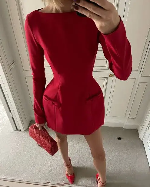 Helsa The Parasol Mini Dress in Lipstick Red Size XXS / AU 4 - Image 6