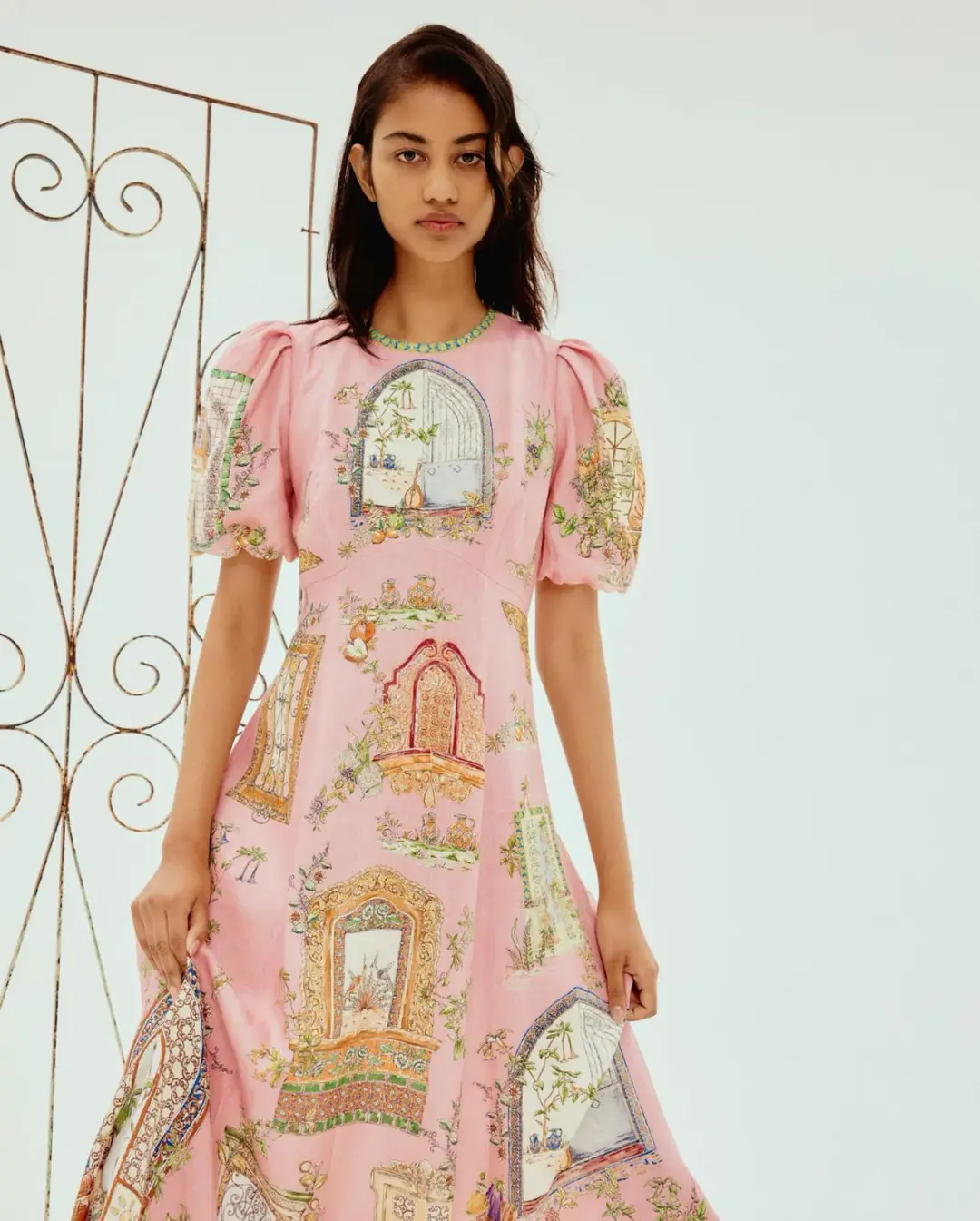 Alemais Monte Midi Dress Pink Size 10  for rent on The Volte - main image