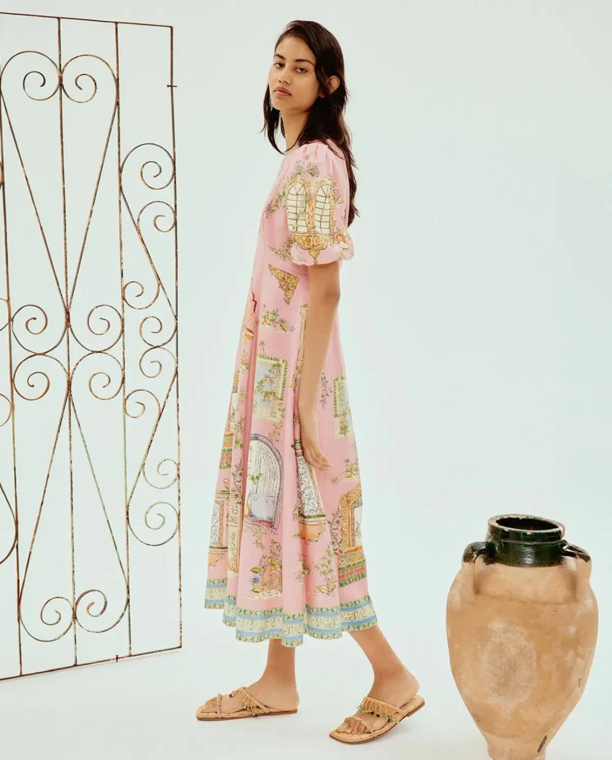 Alemais Monte Midi Dress Pink Size 12 - Image 2