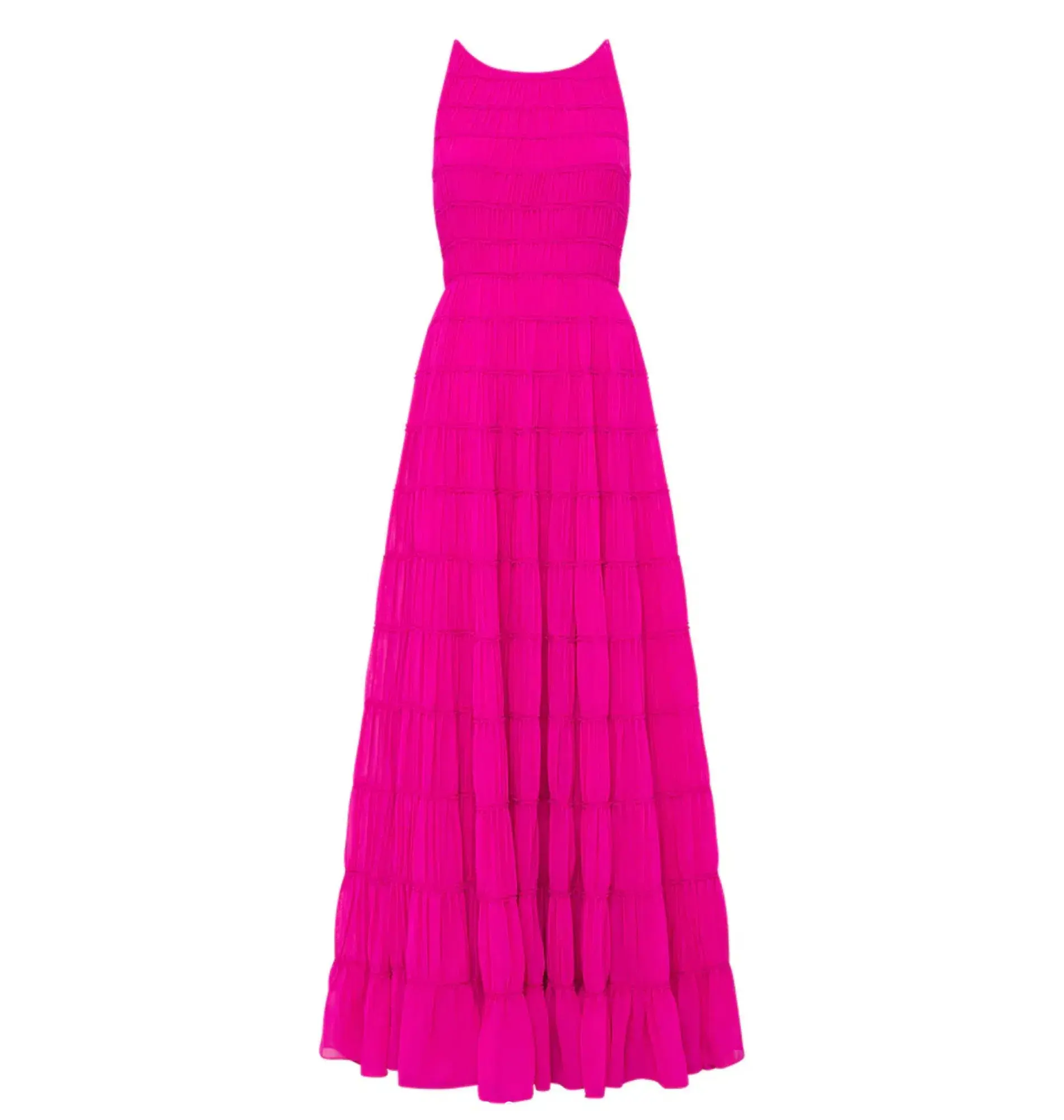 Aje Rosewood Ruched Maxi Dress Magenta Size AU 16 - Image 4