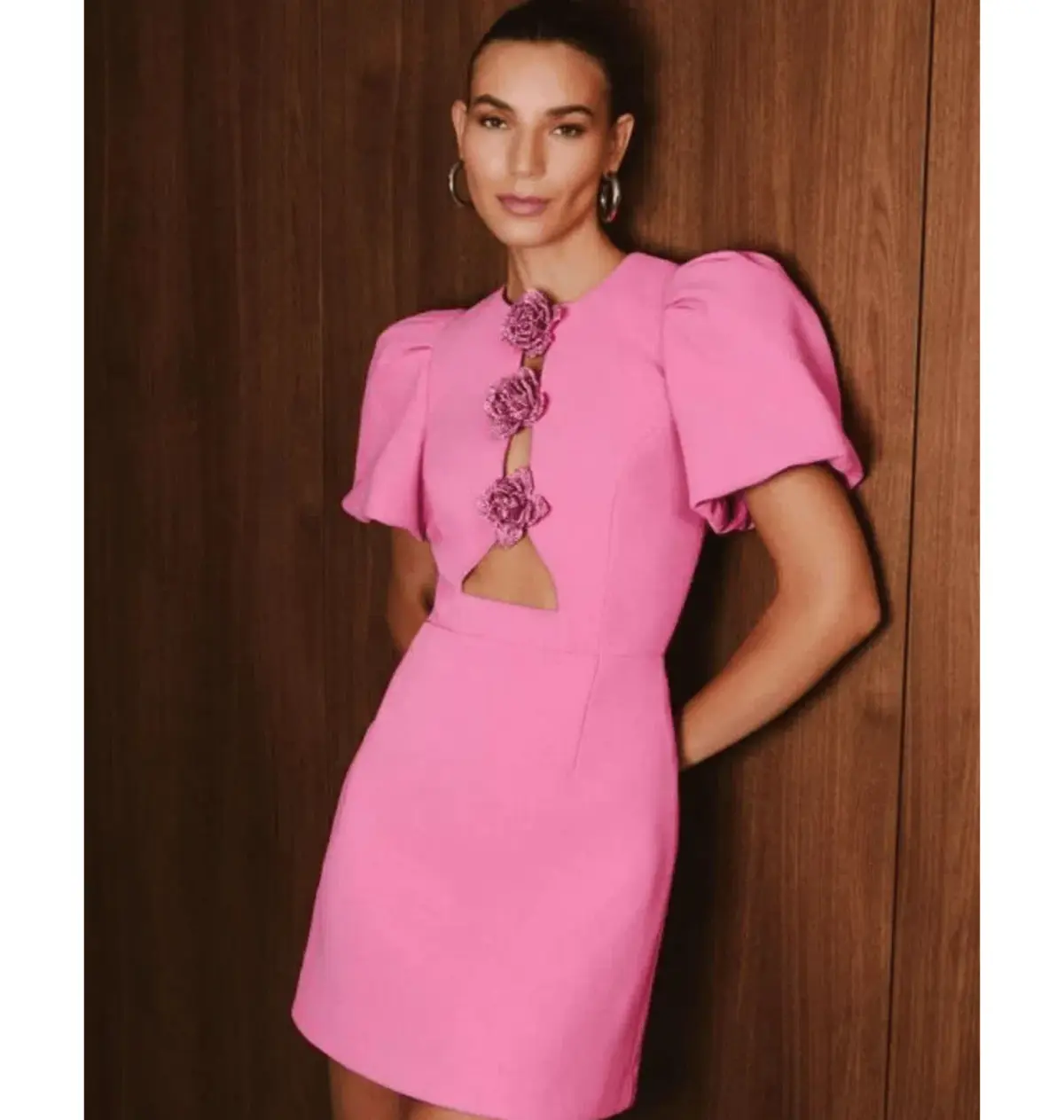 Rebecca Vallance Aubree Flower Mini Dress in Rose Size AU 12 - Image 7