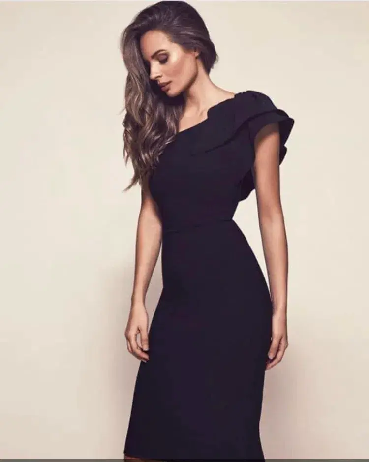 Bianca & Bridgett Karen One Shoulder Dress Black Size AU 8 - Image 2
