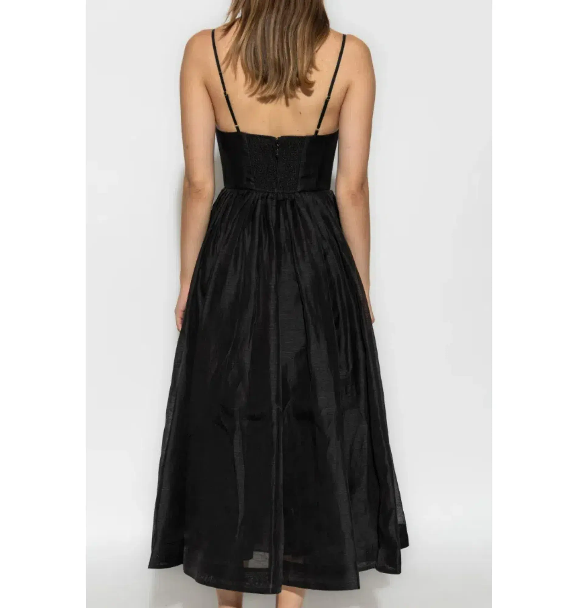 Zimmermann Illustration V Neck Midi Dress in Black Size AU 8 - Image 5