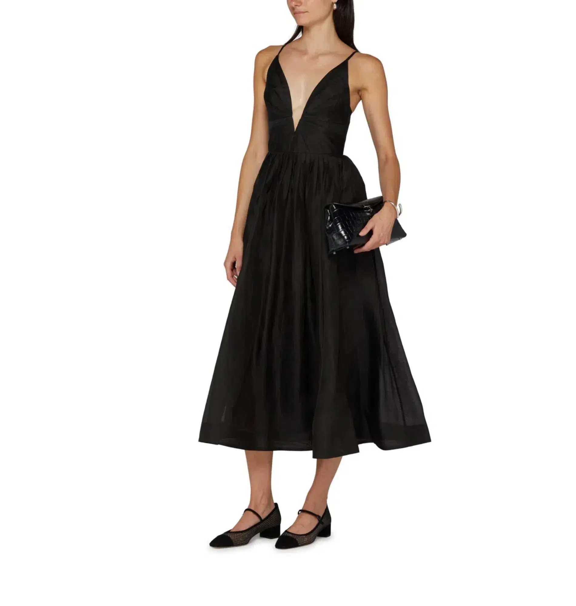 Zimmermann Illustration V Neck Midi Dress in Black Size AU 8 - Image 3