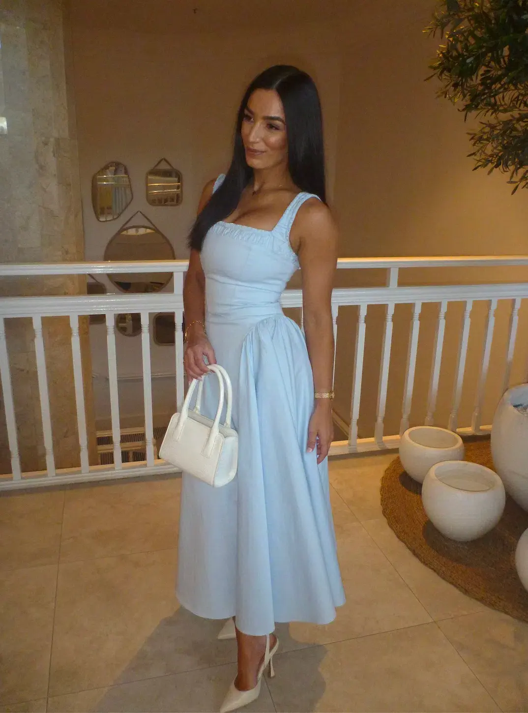 House of CB Dorothy Midi Sundress Italian Azure Size XS / AU 6 for rent on The Volte - main image