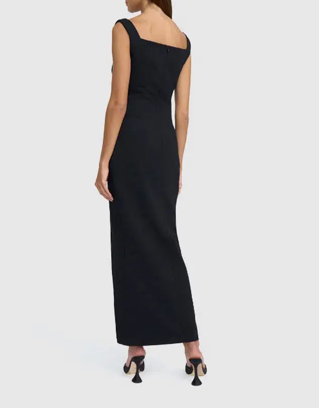 By Johnny Caterina Two Tone Curve Midi Dress Black/White Size AU 10 - Image 7