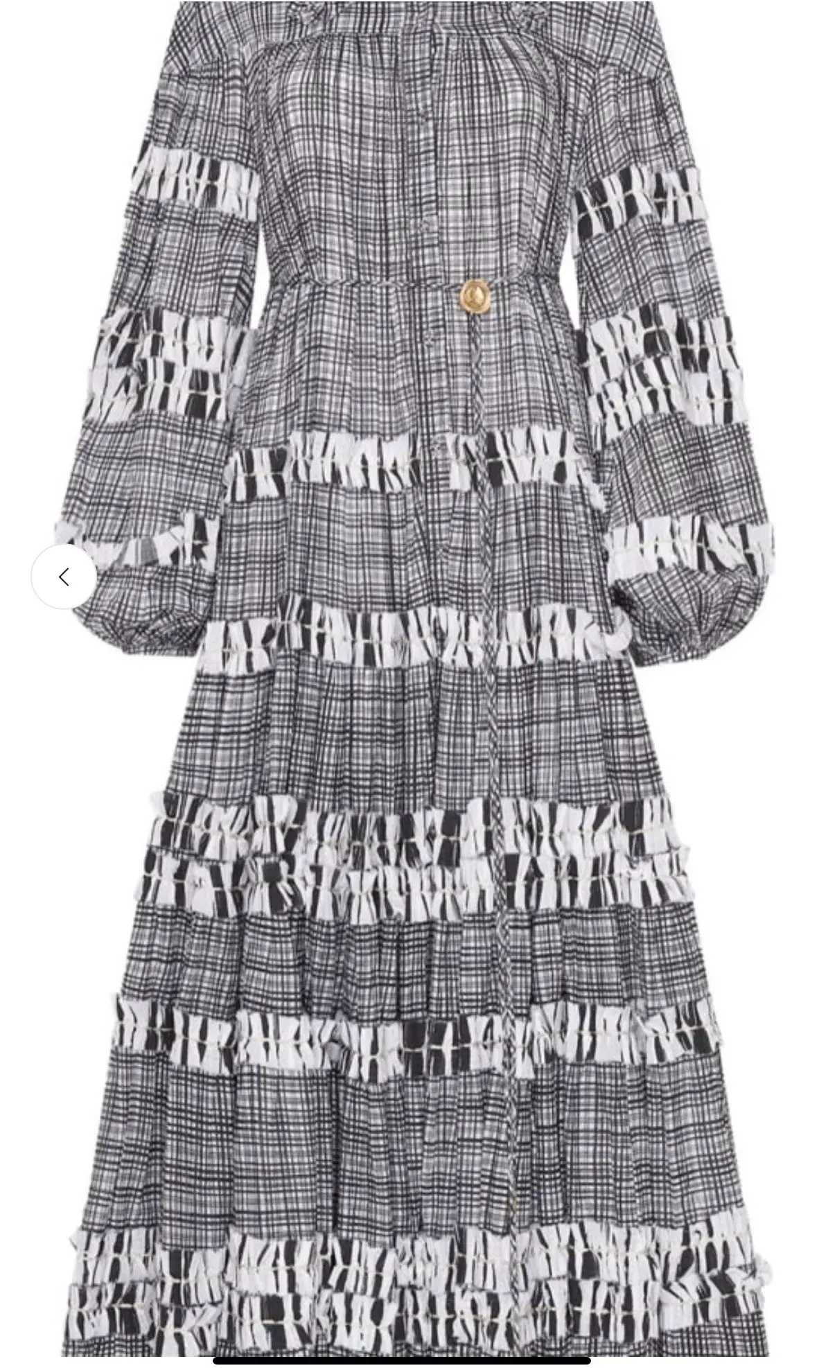 Aje Memento Tiered Midi Dress black & white Check Size AU 10 fit 14 - Image 2