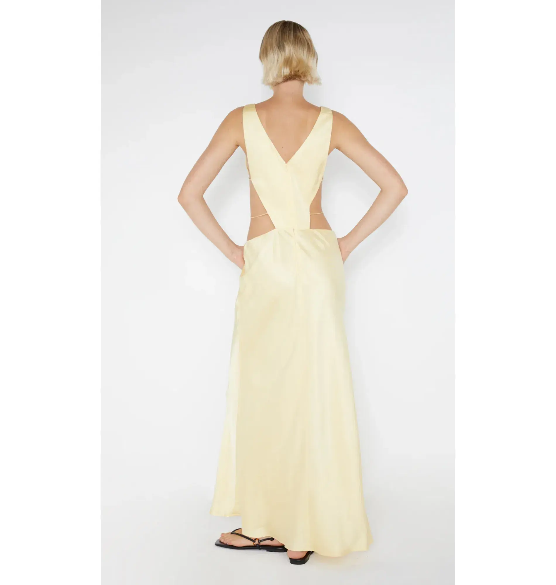 Bec & Bridge Agathe Diamond Dress Butter Yellow Size AU 6  - Image 2