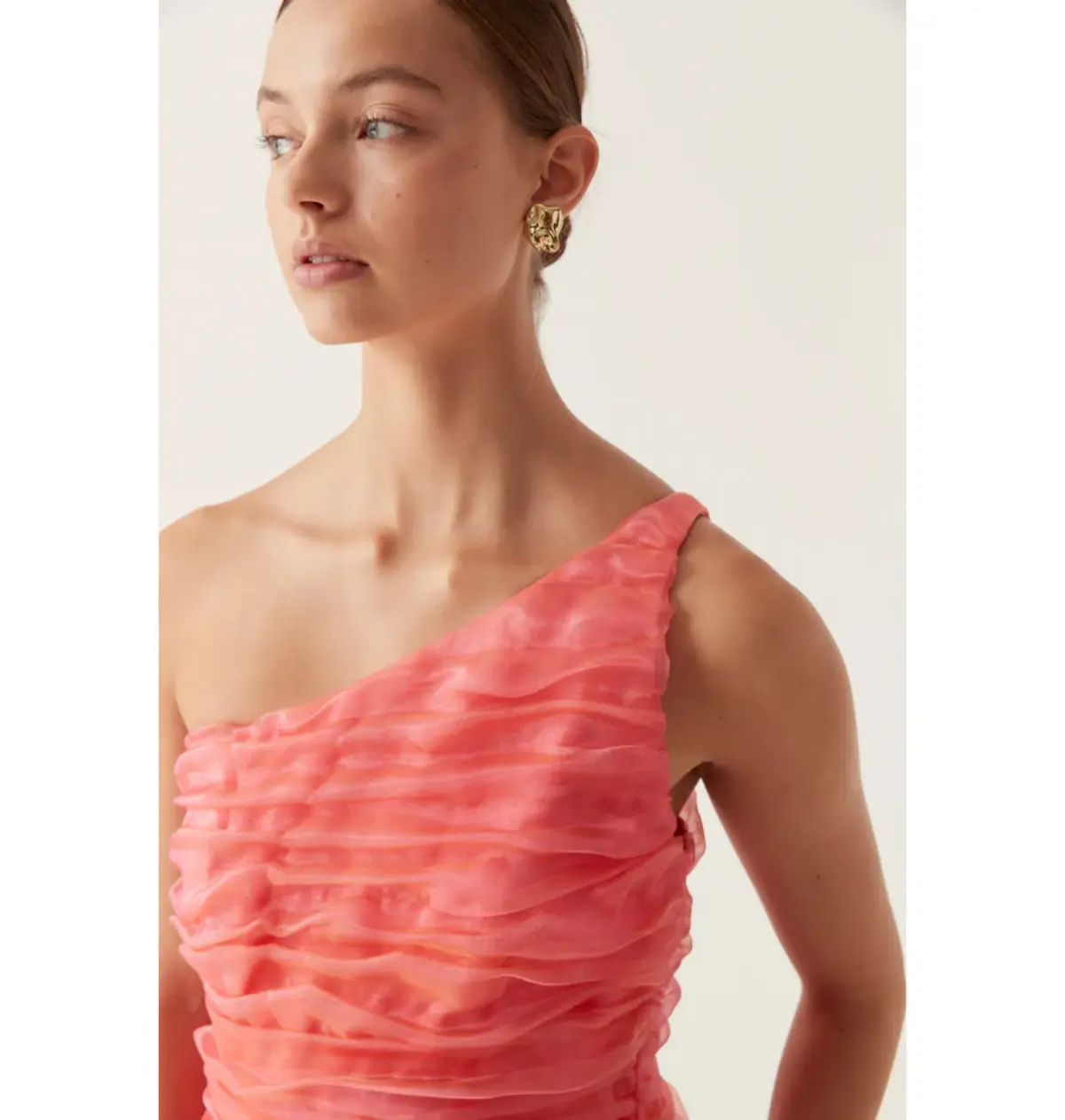 Aje Iridescent Mercury Mini Dress in Coral Size AU 8 - Image 3
