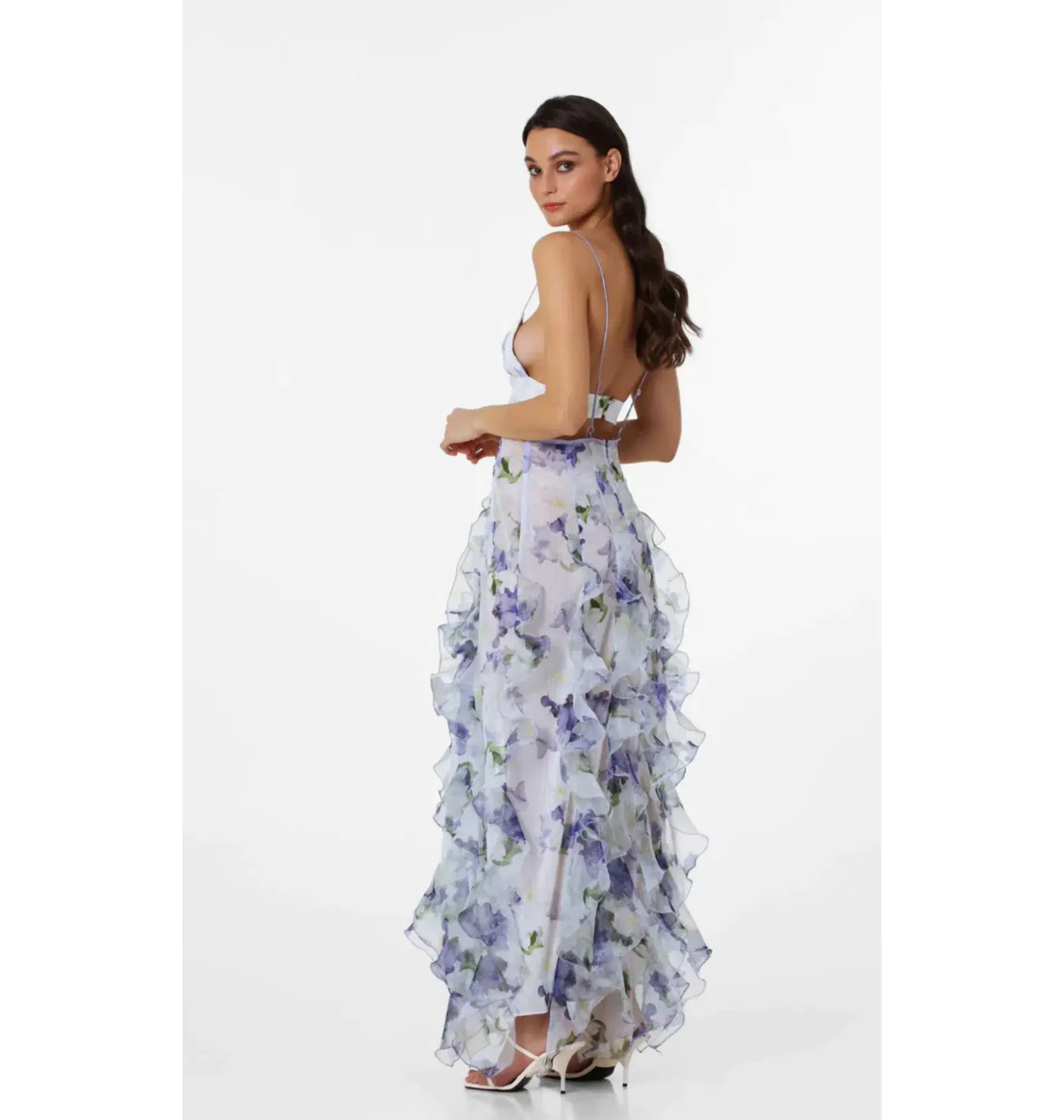 Menti Iris flower Maxi Dress Floral Size AU 12 - Image 2